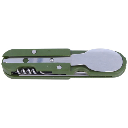 Martinez Albainox Camping 6-Piece Folding Utensil Set Green ABS, Satin 3Cr13MoV (11018)