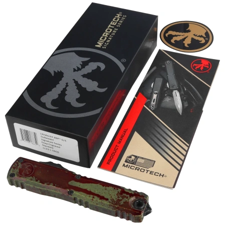 Microtech Ultratech Gen III ZBP D/E Signature OTF Knife Outbreak Aluminum, Outbreak M390MK by Tony Marfione (1122-1OBDS)