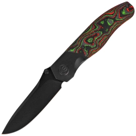 Nóż składany Kubey KB Knives Velvet Snake Black DLC Titanium/Watermelon Sugar CamoCarbon, Black DLC M390 by Bastard Knives (KB266C)