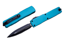Microtech Ultratech Gen IV D/E OTF Knife Cyan Aluminum, Black M390MK by Tony Marfione (11224-1CN)
