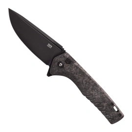 Tekto F3 Charlie Knife Forged Carbon, Black HW, Black D2