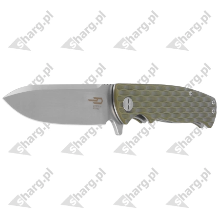 Nóż składany Bestech Grampus Green G10, Stonewashed/Satin D2 (BG02B)