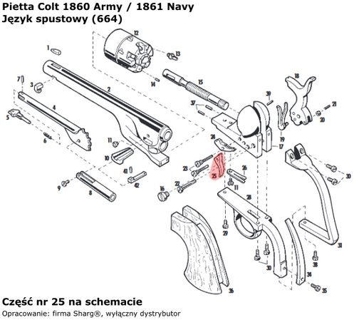 Pietta Colt Army 1860, Colt Navy 1861 trigger tongue (664)