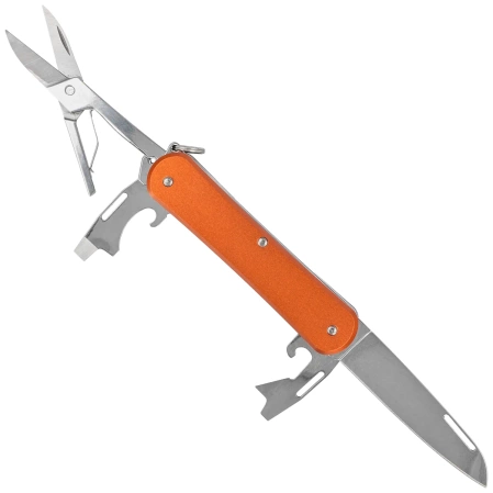 Fox Vulpis F4 Orange Aluminum, Polished N690Co Pocket Knife (FX-VP130-F4 OR)
