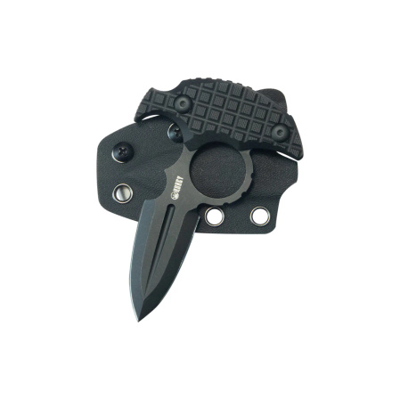 Kubey Cavy Pushdagger Black G10, Blackwashed 14C28N by MUZI Design (KU403B)