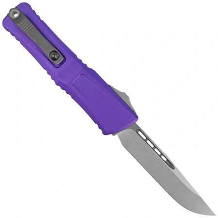 Microtech Combat Troodon Gen III S/E OTF Knife Purple Aluminum, Stonewashed M390MK by Tony Marfione (1143-10PU)