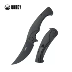 Nóż składany Kubey Scimitar KU173L Black G10, Black Stonewashed 14C28N