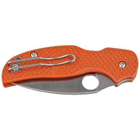 Spyderco Sage 5 Burnt Orange FRN Knife, Satin Plain CPM REX 121 (C123BORP)
