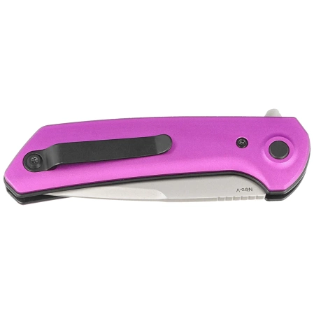 Reate PL-XF-A-5 Knife Purple Aluminum, Stonewashed Nitro-V