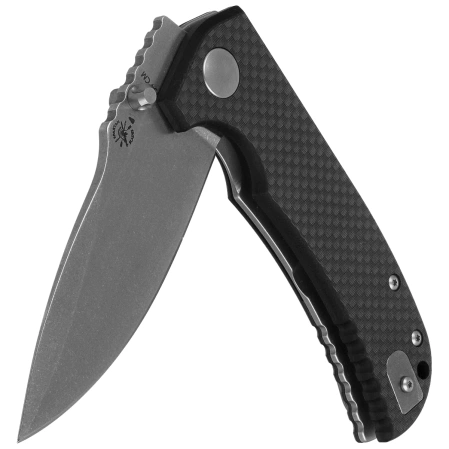 Spartan Blades Astor Knife Black G10/Carbon Fiber, Tumbled CPM 154CM by Les George (SFBL8CF)