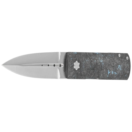 Maserin Daga Black/Blue FatCarbon, Satin Elmax by Attilio Morotti Knife (372/B)