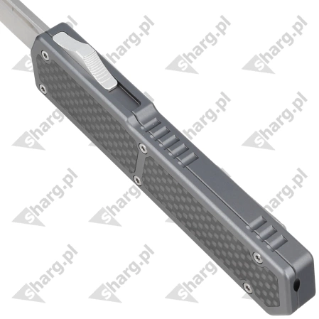 Nóż automatyczny OTF TacKnives TAKCOM Vigor V2 Carbon Fiber / Grey Aluminum, Satin CPM 154CM