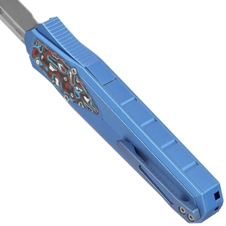 Nóż grawitacyjny Remette RT-Swordfish T Blue Aluminum/Fat Carbon, Stonewashed S35VN (ZL103D8)