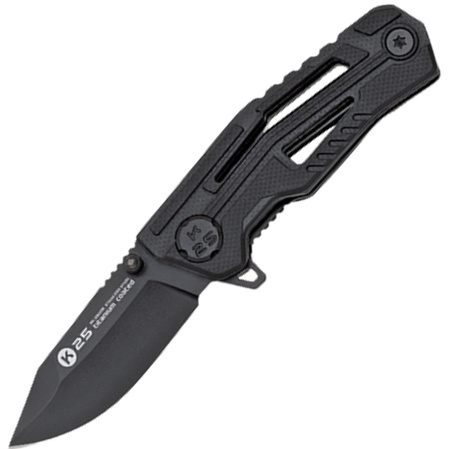 K25 RK-25006 Knife Black G10, Black Titanium 7Cr17Mov