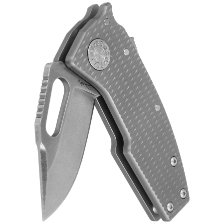 Nóż składany Demko Nano-Shark CP Milled Titanium, Stonewashed CPM 20CV by Andrew Demko (NANO-20CV-Milled TI-CP)