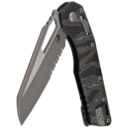 Microtech MSI S/E Knife Tiger Stripe Camo Tri-Grip Polymer, Apocalyptic P/S M390MK by Tony Marfione (210T-11APPMTRC)