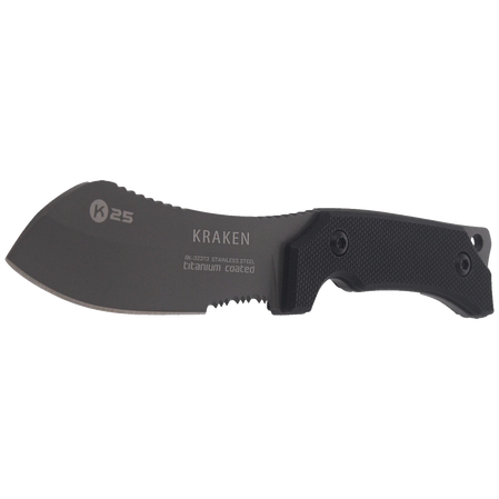 K25 Kraken Neck Knife Black G10, Titanium 7Cr17Mov