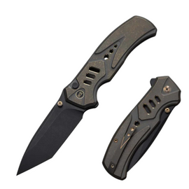 WeKnife Zentron Bronze / Golden Titanium, Black Stonewashed M390 (WE24094-3)