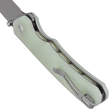 Civivi Brazen Button Lock Knife Natural G10, Stonewashed 14C28N (C19059C-3)