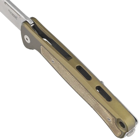 Nóż składany LionSteel Skinny Green Aluminium/Green Canvas Micarta, Stonewashed MagnaCut by Molletta (SK01A GS)