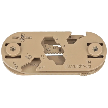 MultiTool Turq Gear Plankton Set (Tool No.1, 2, 3 ,4 ,Clips, T-25 Torx Bits, System-M srew set, washers) Ceracote Desert Sand