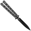 Nóż składany motylek Martinez Albainox Balisong Skull RainBlack Steel, RainBlack 3Cr13Mov (02278)