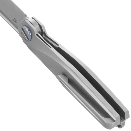 Nóż składany Rike Knife Baidi T Titanium/Red Carbon Fiber, Bead Blasted M390 (RK-Baidi-T-P/RCF)