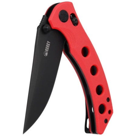Kubey Hound KU172E Knife Red G10, Blackwashed 14C28N by Maksim Tkachuk