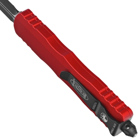 Nóż automatyczny OTF Microtech Dirac Delta D/E Red Aluminium, Black M390 by Tony Marfione (227-1RD)