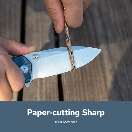 Nóż składany Sencut Skarnax Blue Canvas Micarta, Satin 9Cr18MoV (S24025-3)