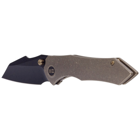 WE Knife High-Fin Bronze Titanium, Black Stonewashed CPM 20CV by Gavko Knives (WE22005-2)