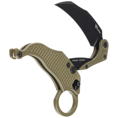 Nóż grwiatacyjny Reate EXO-K Gravity Karambit Green Aluminium, Black PVD N690