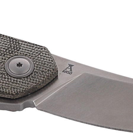 MKM Goccia Knife Green Canvas Micarta, Satin M390 by Jens Ansø (MKGC-GC)