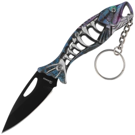 Martinez Albainox Fishing Knife Key-ring Blue Aluminum, Black 3Cr13MoV (18504-BL)