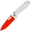 Kubey Bluff Knife White G10, Red 14C28N by Garet Caronna (KU248B)