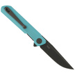 Bestechman Knife Mini Dundee Tiffany Blue G10, Grey DLC D2 by Ostap Hel (BMK03E)