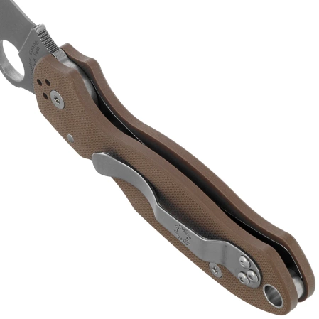 Spyderco Para 3 Sprint Run Knife Brown G10, Satin CPM 15V by Sal and Eric Glesser (C223GPBN15V)