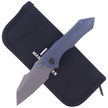 WE Knife High-Fin Blue Titanium, Gray Stonewashed CPM 20CV by Gavko Knives (WE22005-3)