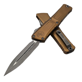 Microtech Combat Troodon Gen III D/E OTF Knife Tan Aluminium, Apocalyptic M390MK by Tony Marfione (1142-10APTA)
