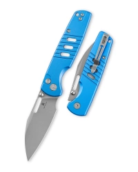 Nóż składany Bestechman Vector Blue Aluminium, Glass Bead Blasting D2 (BMK15D)
