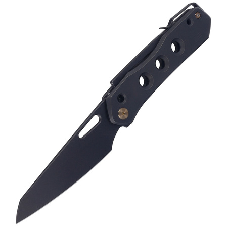 Nóż składany WE Knife Vision R Black Titanium, Black Stonewashed CPM 20CV by Snecx Tan (WE21031-2)