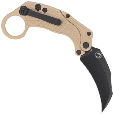 Reate Knife EXO-K Gravity Karambit Tan Aluminium, Black PVD N690