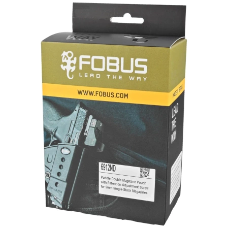 Fobus Double Magazine Pouch for Single-Stack 9mm Mag: Glock 43, 43X, 48, S&W Shield, Sig P365, Springfield XDS, Ruger (6912ND)