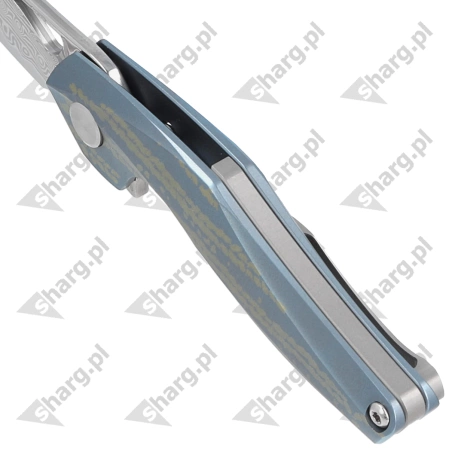 Nóż na szyję Bestech The Reticulan Blue / Colorful Titanium, Damascus by Elijah Isham (BT1810L)