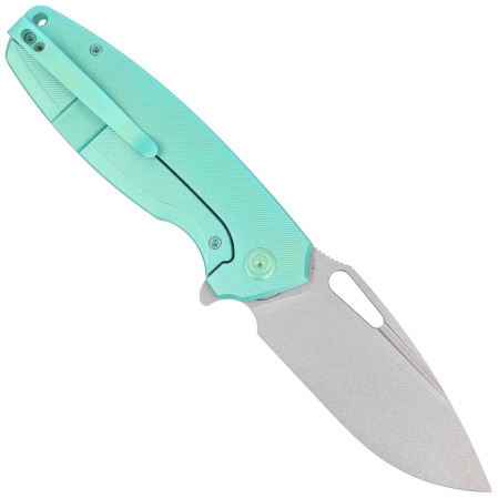 Kubey Tityus KB360B Knife Green Titanium, Bead Blasted 14C28N