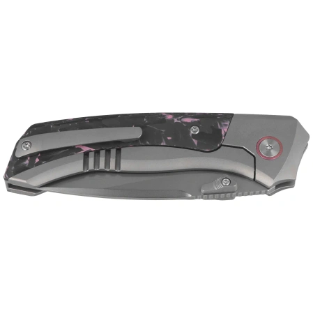 Remette RT-Steed Knife Gray Titanium/Black-Pink Carbon Fiber, Pearlescent M390 (RTWS-TP)