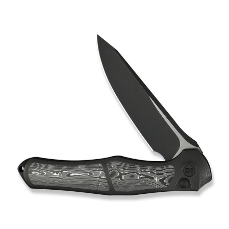 WeKnife 702XI LE No 087/150 Black Integral Titanium/Aluminum Foil Carbon Fiber, Black Stonewashed M390 (WE07B-2)