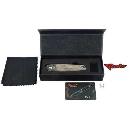 Nóż składany Reate PL-6 Green / Black Micarta, Satin Nitro-V (PL-6 GRBKM SAT)