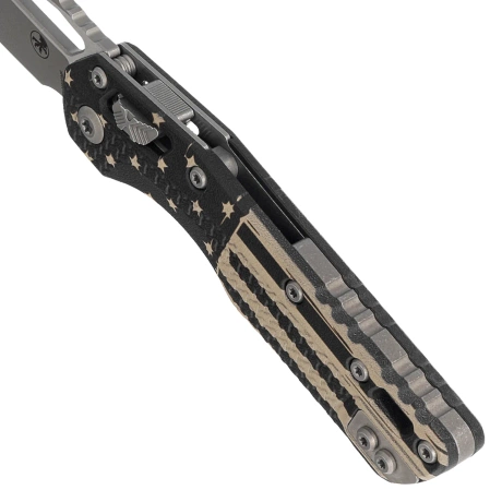 Microtech MSI S/E Ram-Lok Black Flag Tri-Grip Polymer, Apocalyptic M390MK by Tony Marfione (210T-10APPMFLAG)