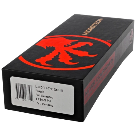 Microtech LUDT Gen III T/E Automatic Knife Purple Aluminum, Black F/S M390MK by Tony Marfione (1136-3PU)